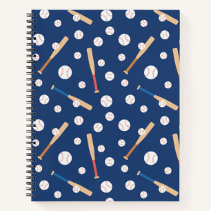 Baseball und Bat Sports Pattern School Notizbuch