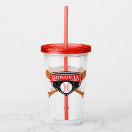 Baseball und Fledermäuse Akryltumbler Acryltrinkbecher