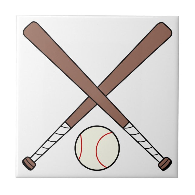 Baseball und Fledermäuse Fliese (Vorderseite)