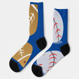 Baseball und Football Mix Socken