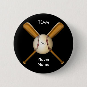 Baseball und gekreuzte Schläger kundengerecht Button