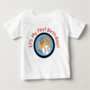 Baseball und Handschuh-1. Geburtstags-T-Shirts und Baby T-shirt