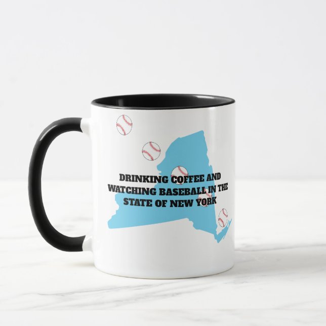 Baseball und Kaffee in New York  Tasse (Links)