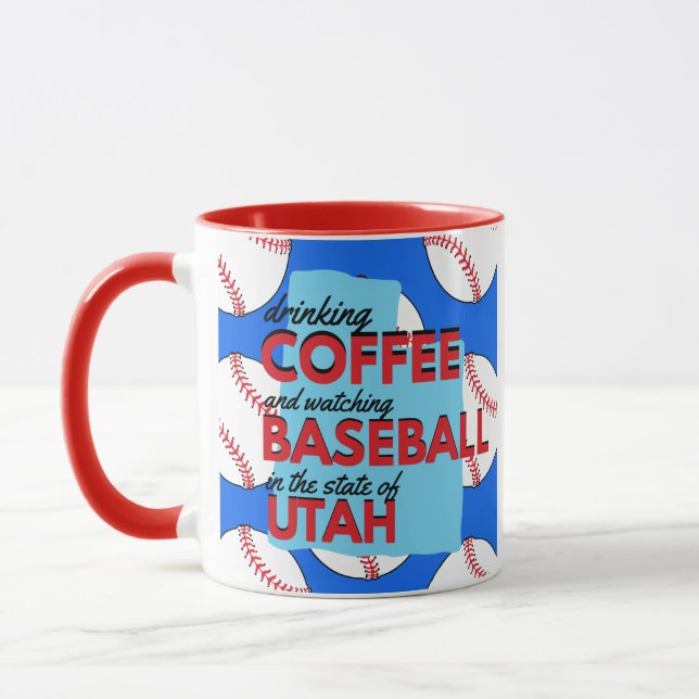 Baseball und Kaffee in Utah Tasse (Links)
