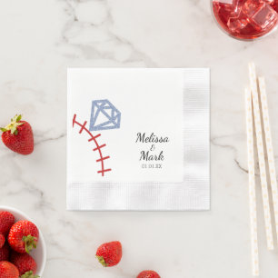 Baseball- und Ring-Glitter-Monogramm-Servietten Serviette