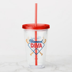 Baseball und Softball Lover Game Tumbler Acryltrinkbecher