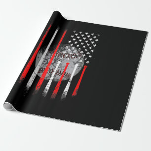 Baseball USA Flag American Flag Vintag Geschenkpapier