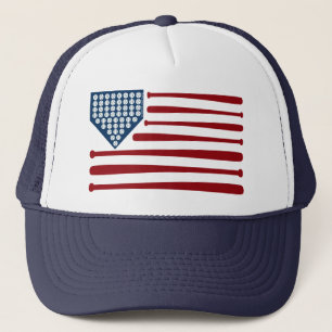 Baseball USA Flag Bats & Balls - GraphicLoveShop Truckerkappe