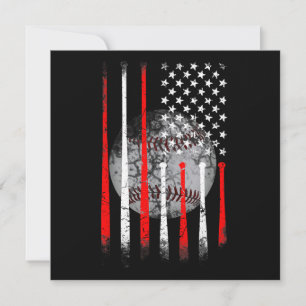 Baseball USA Flagge Amerikanische Flagge Vintage Dankeskarte