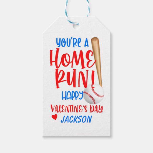 Baseball Valentine Tag Geschenkanhänger (Vorderseite)