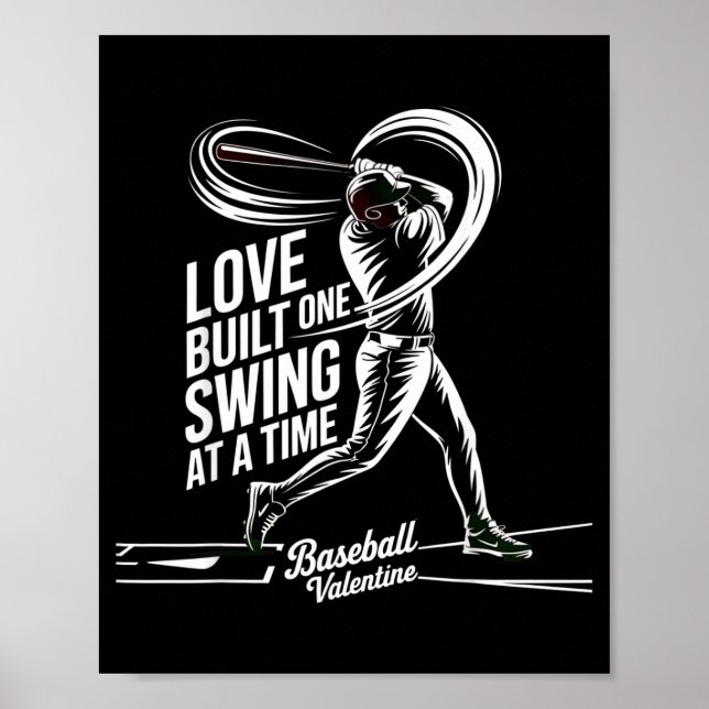 Baseball Valentinstag Liebe aufgebaut mit einem Sc Poster (Vorne)
