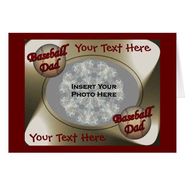 Baseball-Vater-Design-Fotokarte (Vorderseite (Horizontal))