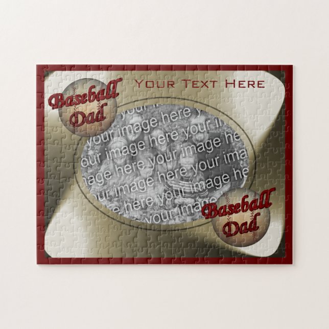 Baseball-Vater-Foto-Template-Puzzle Puzzle (Horizontal)