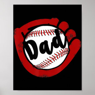 Baseball-Vater für Baseball-Softball-Mama Poster