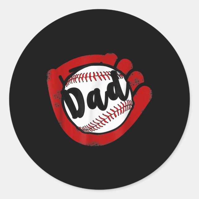 Baseball-Vater für Baseball-Softball-Mama Runder Aufkleber (Vorderseite)