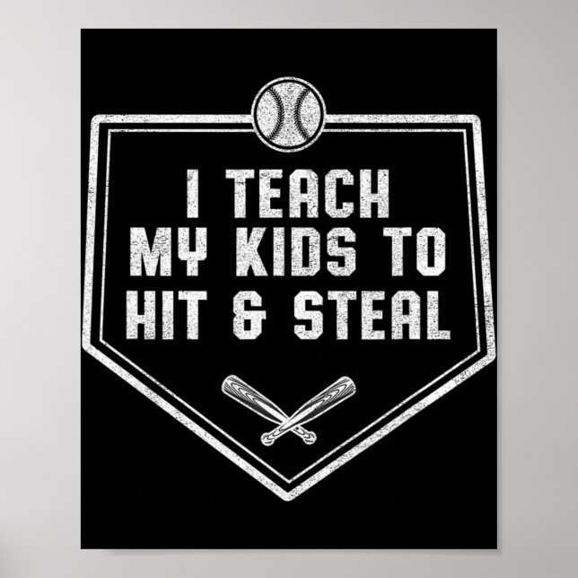 Baseball-Vater - Ich unterrichte meine Kinder, um  Poster (Vorne)