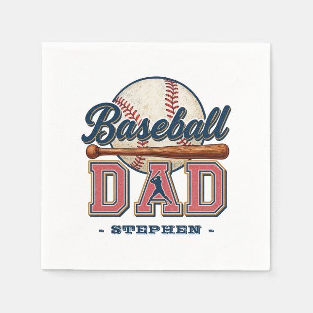 Baseball-Vater - klassisch Serviette (Vorderseite)