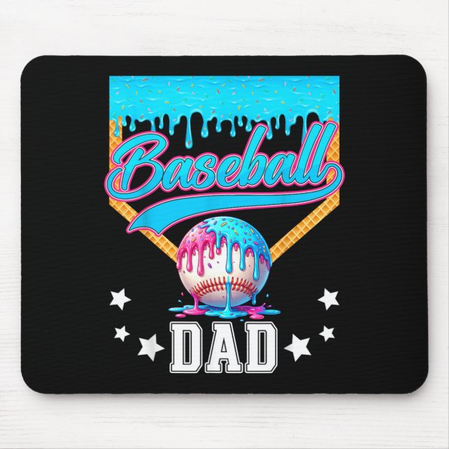 Baseball-Vater Lustiger Vatertag Eis-Drip Mousepad (Vorne)