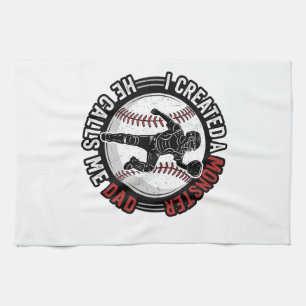 Baseball-Vater-Monster-Vintage-Catcher-Shirt-Desig Geschirrtuch