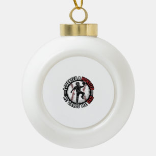 Baseball-Vater-Monster-Vintage-Catcher-Shirt-Desig Keramik Kugel-Ornament