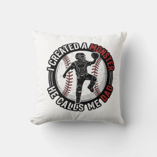 Baseball-Vater-Monster-Vintage-Catcher-Shirt-Desig Kissen