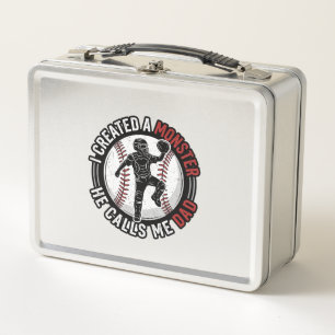 Baseball-Vater-Monster-Vintage-Catcher-Shirt-Desig Metall Brotdose
