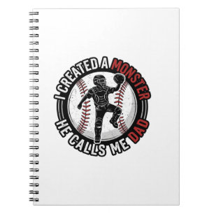 Baseball-Vater-Monster-Vintage-Catcher-Shirt-Desig Notizblock