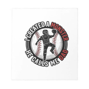Baseball-Vater-Monster-Vintage-Catcher-Shirt-Desig Notizblock