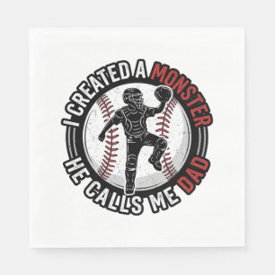 Baseball-Vater-Monster-Vintage-Catcher-Shirt-Desig Serviette