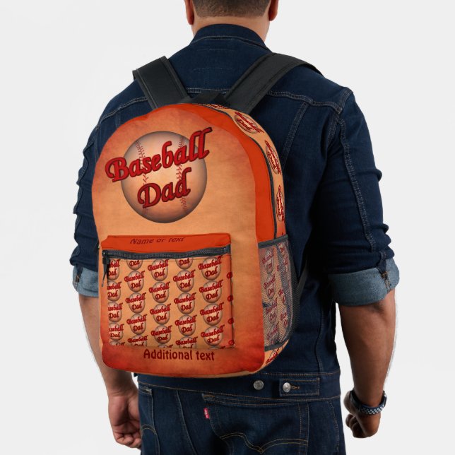 Baseball-Vater Niedlich Personalisiert Bedruckter Rucksack (Insitu (Modell))
