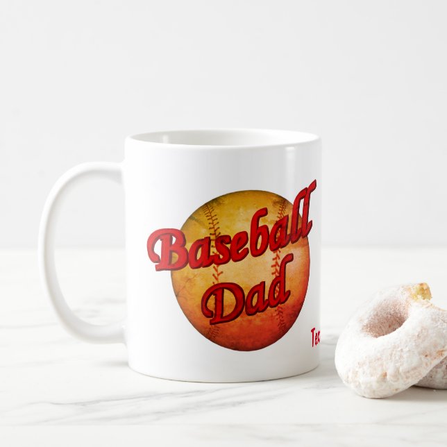 Baseball-Vater Niedlich Personalisiert Kaffeetasse (Mit Donut)