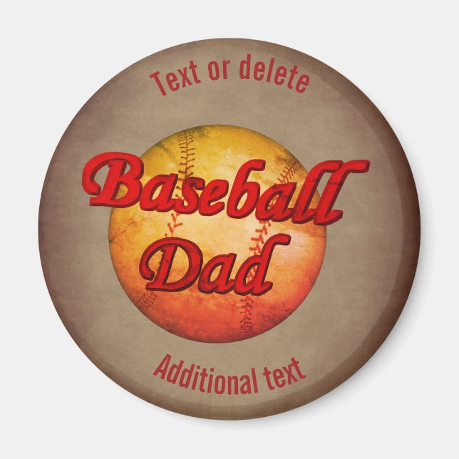 Baseball-Vater Niedlich Personalisiert Magnet (Vorne)