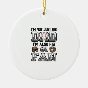 Baseball-Vater Nummer 1 Fan Vintage-Shirt-Design_1 Keramik Ornament