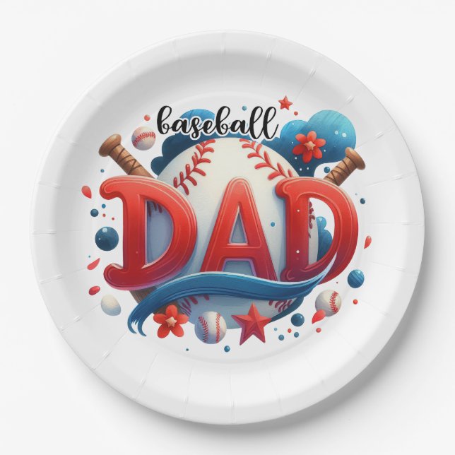 Baseball-Vater Pappteller (Vorderseite)