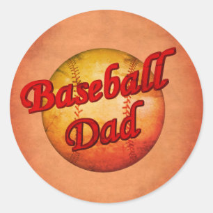 Baseball-Vater Runder Aufkleber