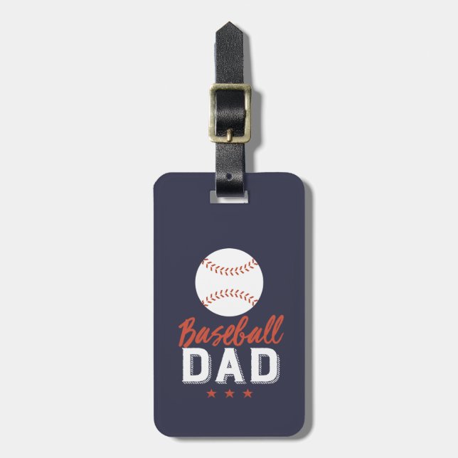 Baseball Vater Stolz Vater des Sportspielers Kind Gepäckanhänger (Vorderseite vertikal)