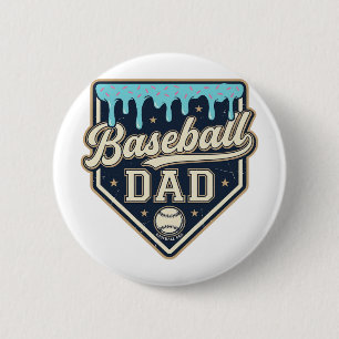Baseball-Vater tropfende Home Plate Vintage-Vektor Button