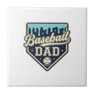 Baseball-Vater tropfende Home Plate Vintage-Vektor Fliese