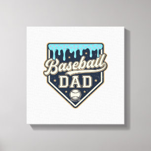 Baseball-Vater tropfende Home Plate Vintage-Vektor Leinwanddruck