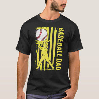Baseball-Vater USA-Flagge T-Shirt