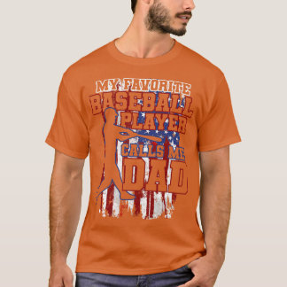 Baseball Vater USA Flaggenstaat Vater 3 T-Shirt