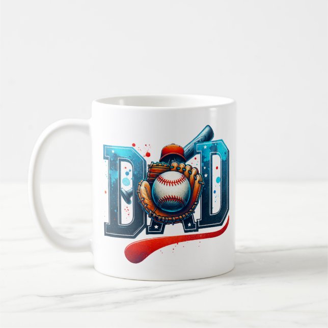 Baseball-Vater Vatertag Sport Kaffeetasse (Links)