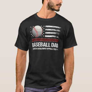 Baseball-Vater Vintag US-amerikanische Flagge Vate T-Shirt