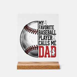 Baseball-Vater Vintage-Gravur Grafik T-Shirt_1 Acrylschild