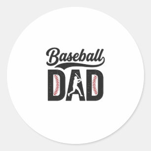 Baseball-Vater Vintage-Stickerei T-Shirt-Design_1 Runder Aufkleber