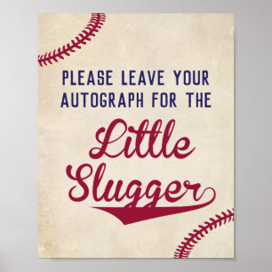 Baseball Verließ Ihren Autograph für Kleine Spülun Poster