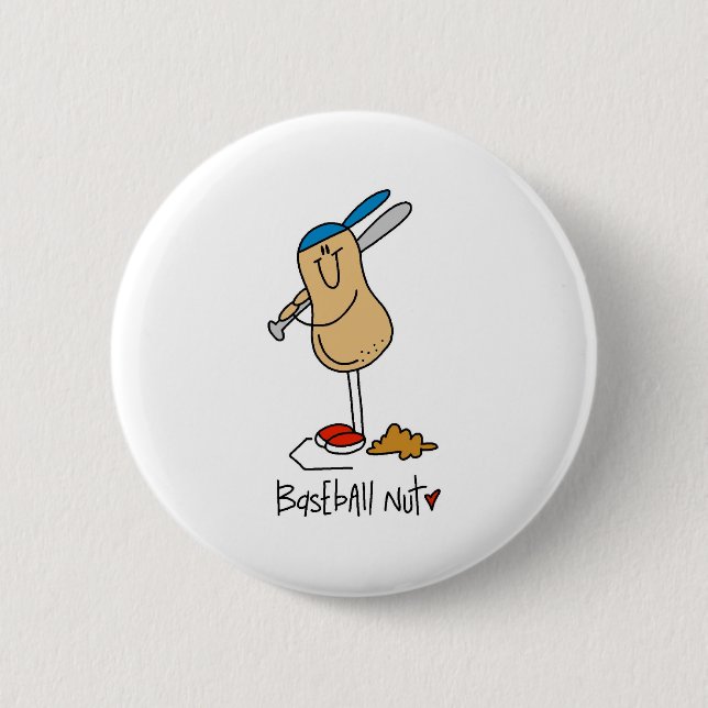 Baseball Verrückter Button (Vorderseite)