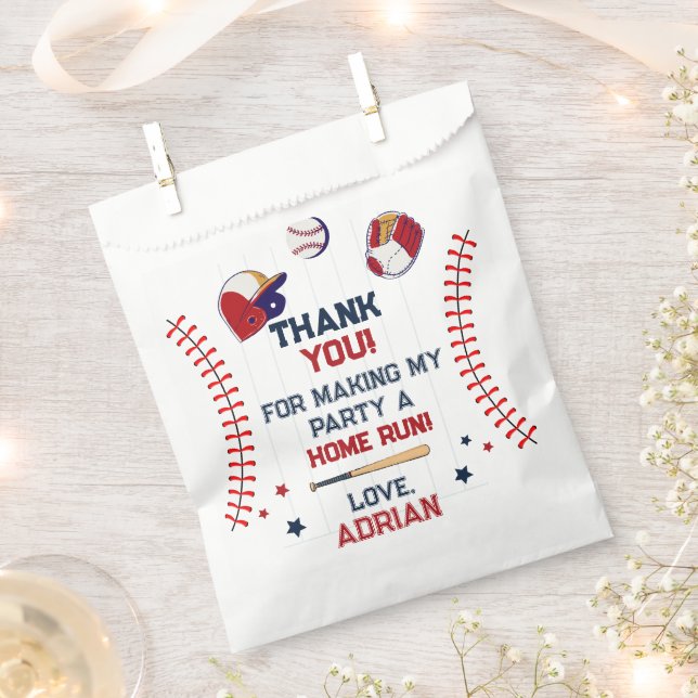 Baseball vielen Dank, Geburtstag Geschenktütchen (Ausgeschnitten)