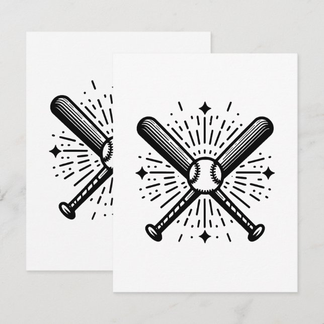 Baseball Vintag Begleitkarte (Vorne/Hinten)