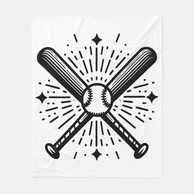 Baseball Vintag Fleecedecke (Vorderseite)